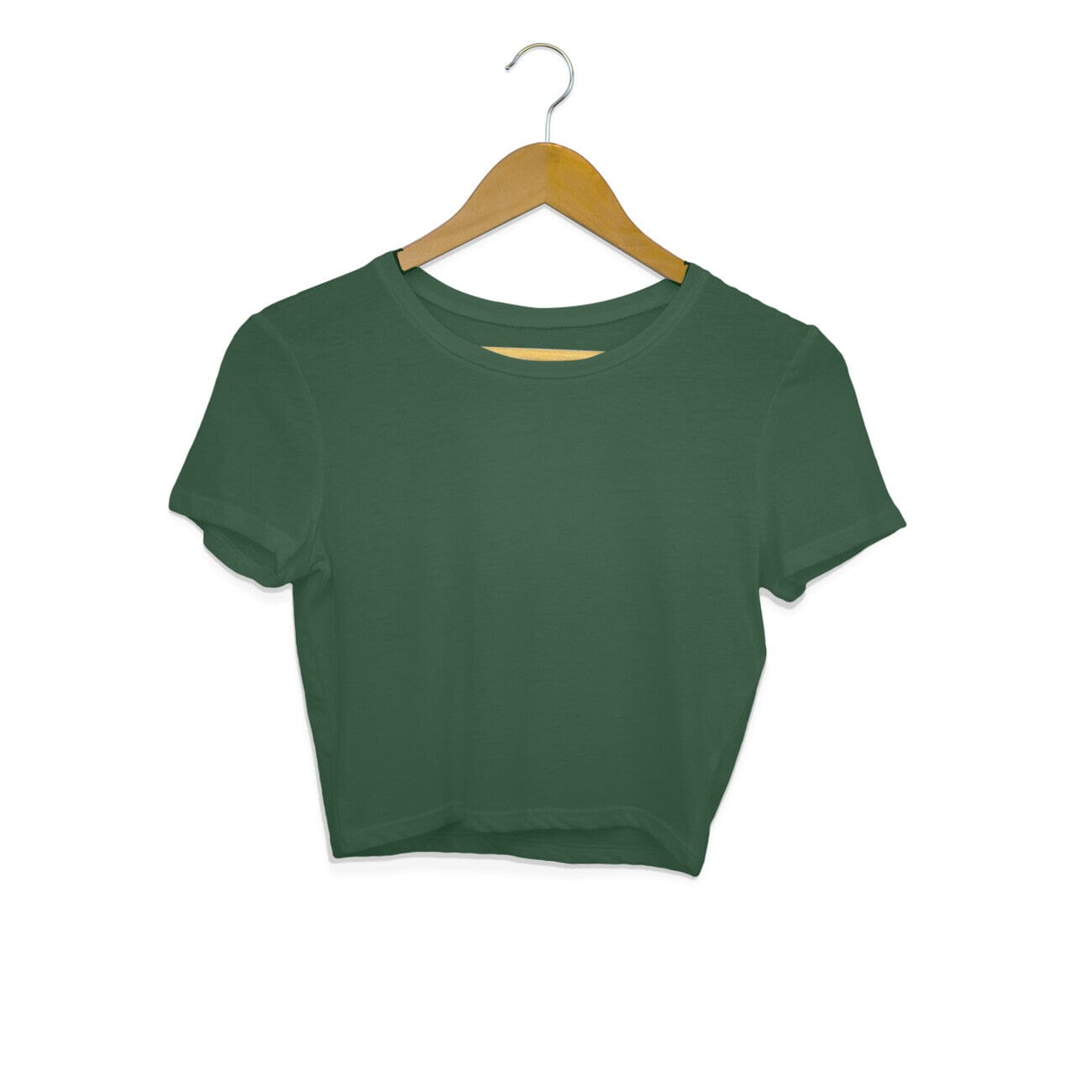 Women's Plain Crop Tops Printrove Olive Green XS 