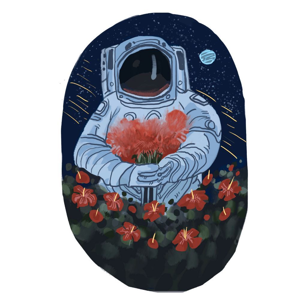 Color Cartoon Astronaut Illustration - Crop Top Clothing Printrove 