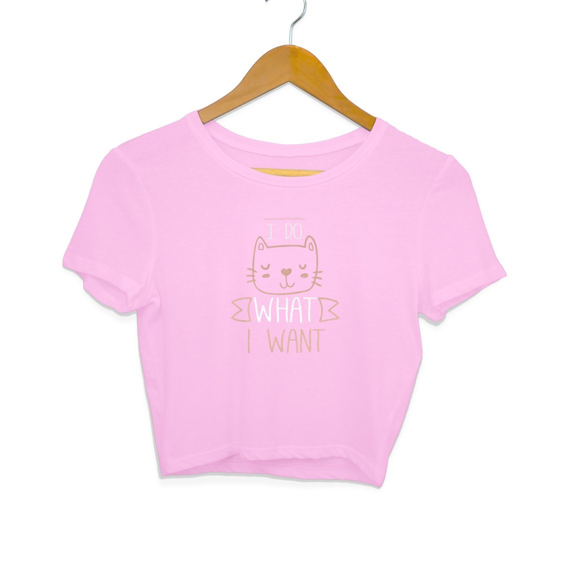 I Do, I Want - Crop Top Clothing Printrove Light Pink S 