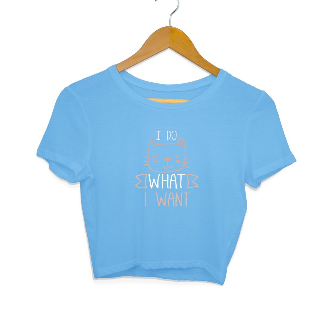 I Do, I Want - Crop Top Clothing Printrove Sky Blue S 