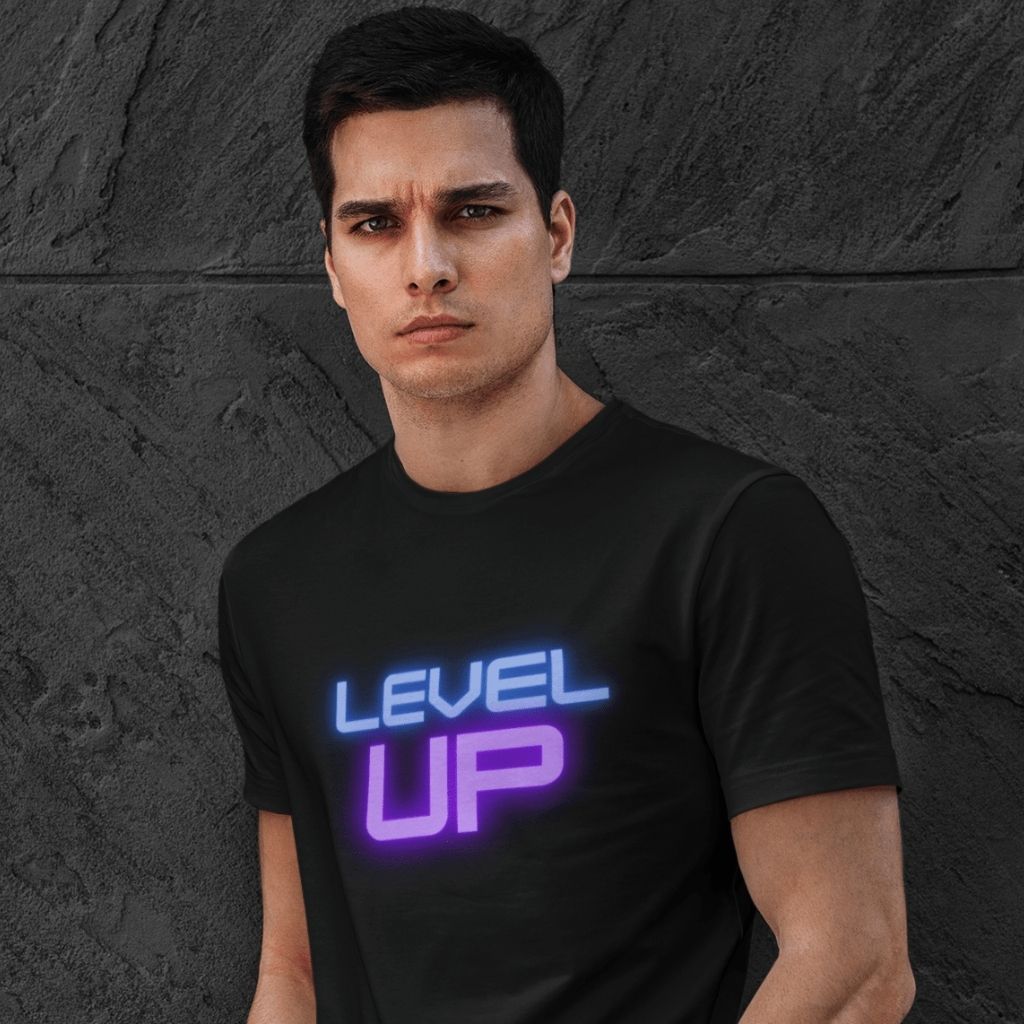 Level Up T-Shirt Clothing Printrove Black S 