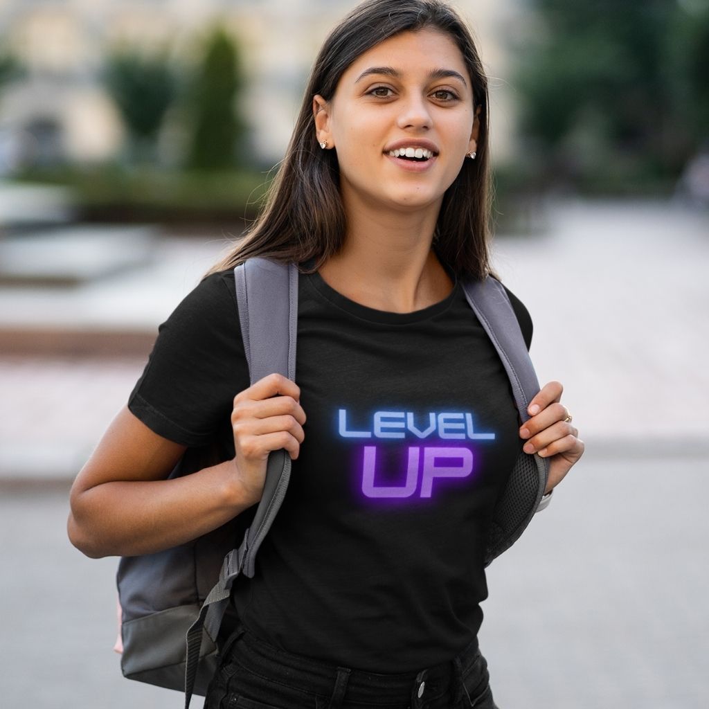 Level Up T-Shirt Clothing Printrove Black XS 