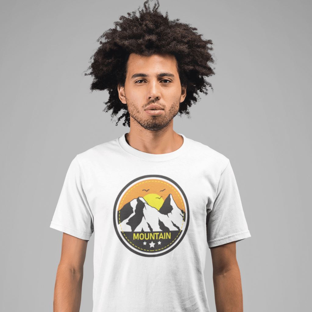 Mountains and Sunset Retro T-Shirt Clothing Printrove White S 