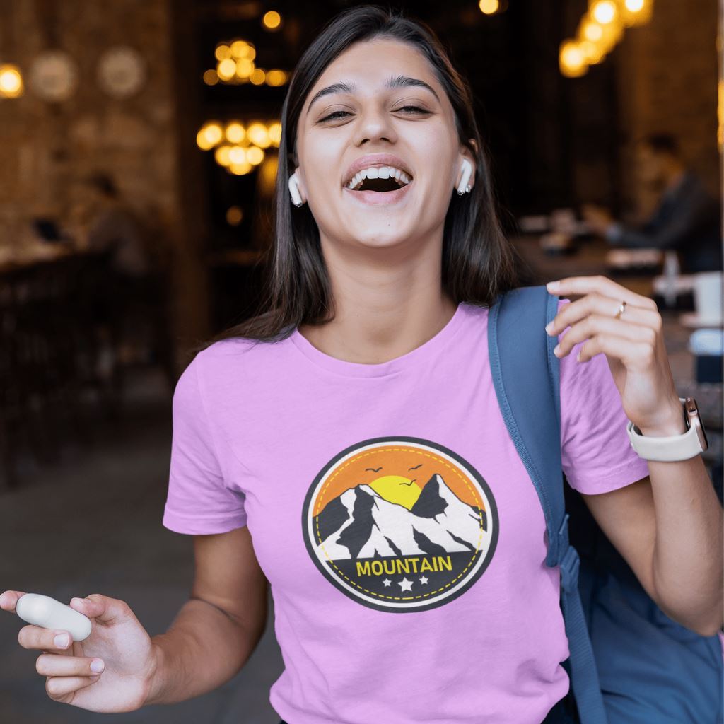 Mountains and Sunset T-Shirt Clothing Printrove Light Pink XS 