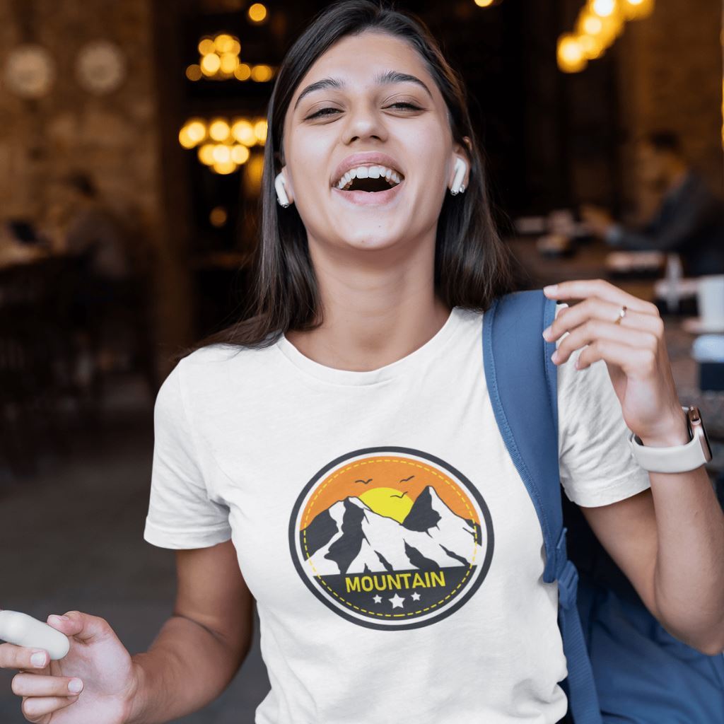 Mountains and Sunset T-Shirt Clothing Printrove White XS 