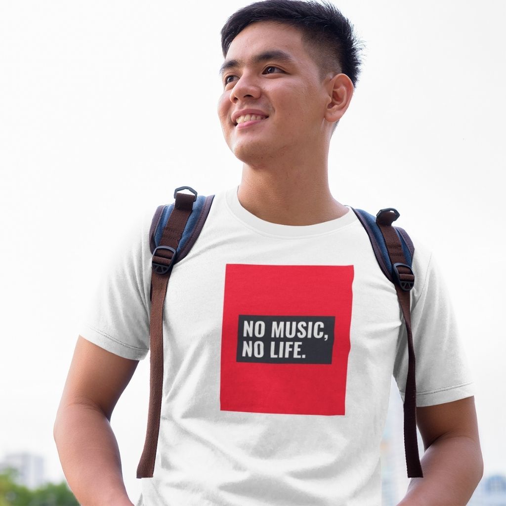 No Music No Life T-Shirt Clothing Printrove White S 