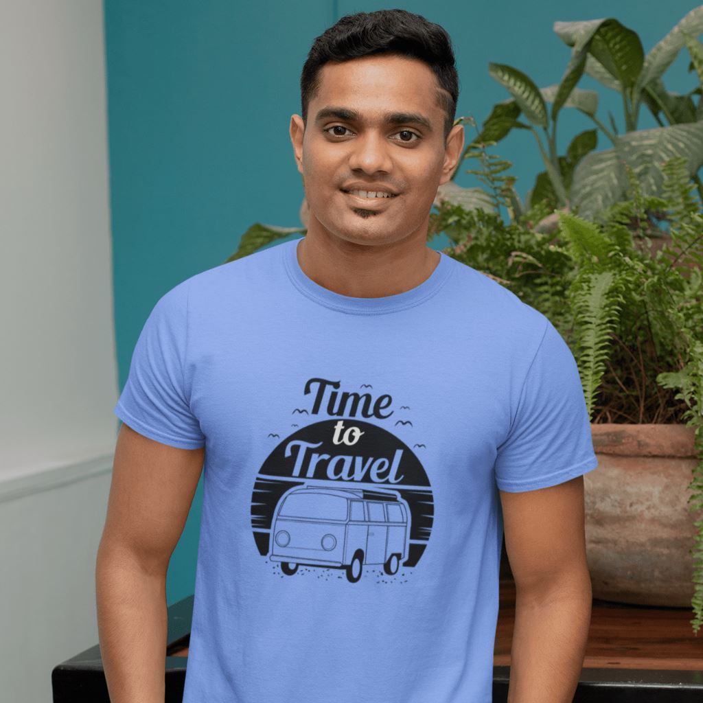 Time To Travel T-Shirt Clothing Printrove Sky Blue S 