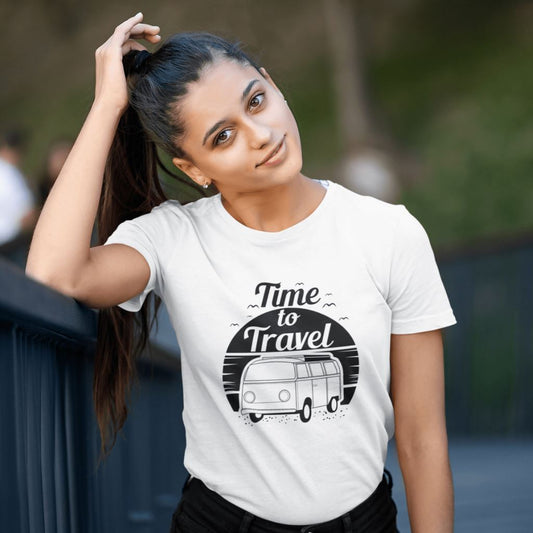 Time To Travel - T-Shirt Clothing Printrove White XS 